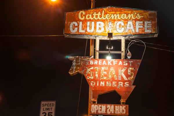Amarillo Usa Вересня 2015 Відомий Cattlemans Club Cafe Rustic Sign — стокове фото