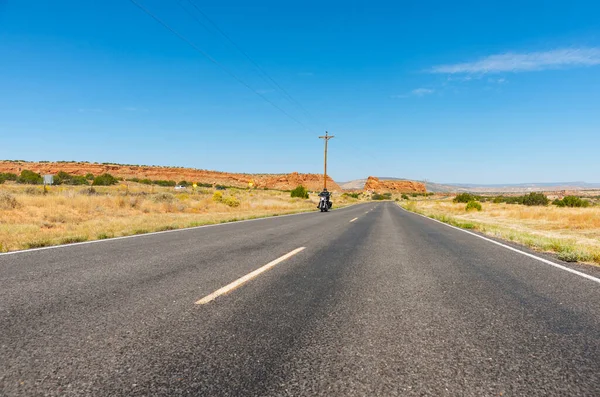 Longue Route Droite Travers Désert Nouveau Mexique États Unis — Photo