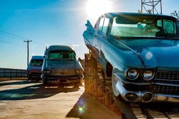 Amarillo Usa September 2015 Amerikaanse Oldtimers Met Grote Staartvinnen Zien — Stockfoto