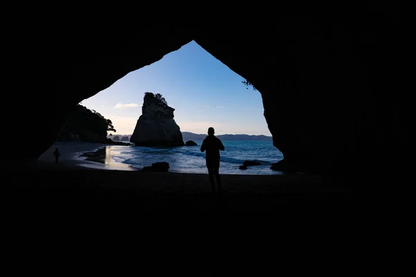 Scenic View Natural Arch Cathedral Cove Coromandel Peninsula New Zealand — Stock Photo, Image