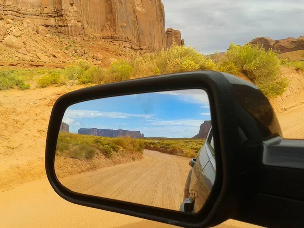 Monumen Valley Lansekap Kaca Spion Belakang Dan Depan Utah Usa — Stok Foto