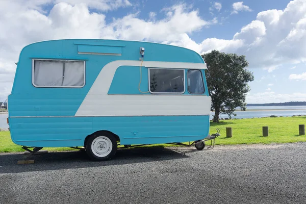 Tauranga Nya Zeeland September 2020 Liten Retro Stil Husvagn Parkerad — Stockfoto