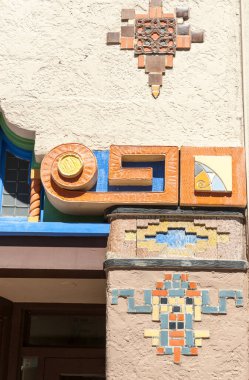 Albuquerque USA 18 Eylül 2015; Kimo Tiyatrosu 'nun dış cephesinin dış görünüşü ve tarihi dönüm noktası.