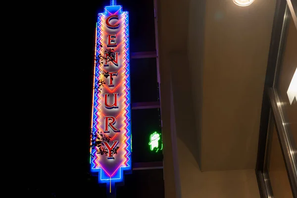 Albuquerque Usa Septiembre 2015 Signo Neón Iluminado Estilo Art Deco — Foto de Stock