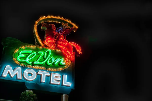 Albuquerque Usa September 2015 Don Motel Iconis Route Neon Sign — Stock Photo, Image