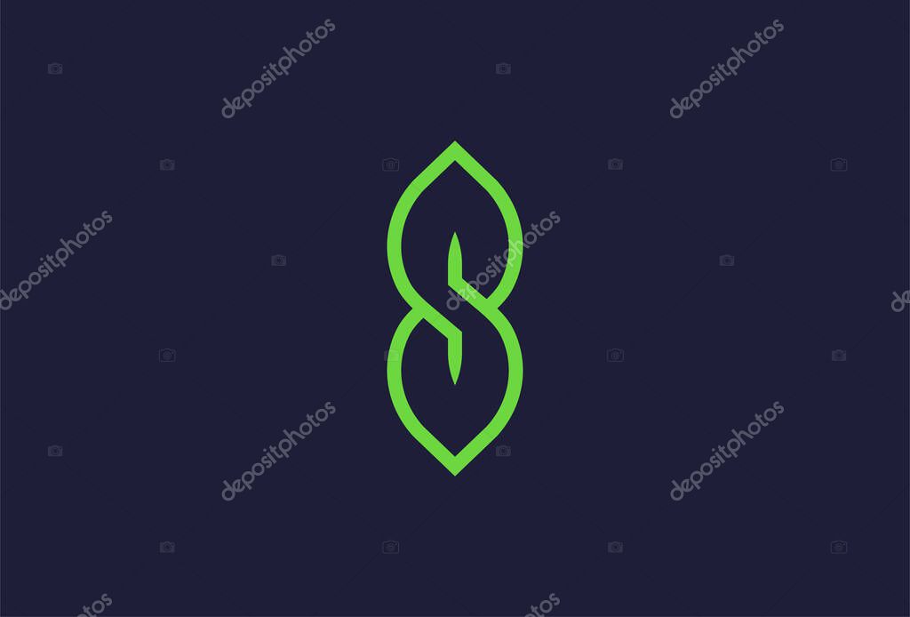 Initial Letter S Leaf logo design, minimalist letter S with leaf combination, vector illustration