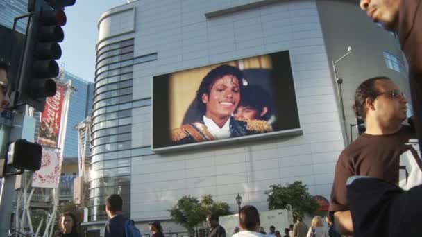 迈克尔·杰克逊纪念馆的粉丝们 — 图库视频影像