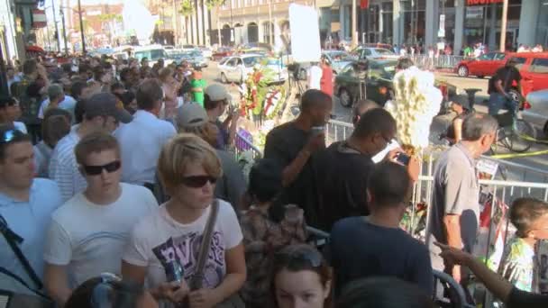 Jackson Fans op de Walk of Fame — Stockvideo