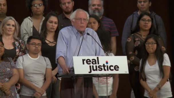 Bernie Sanders Reacties Slechte Politie Opleiding Juni 2018 Rally Justice — Stockvideo
