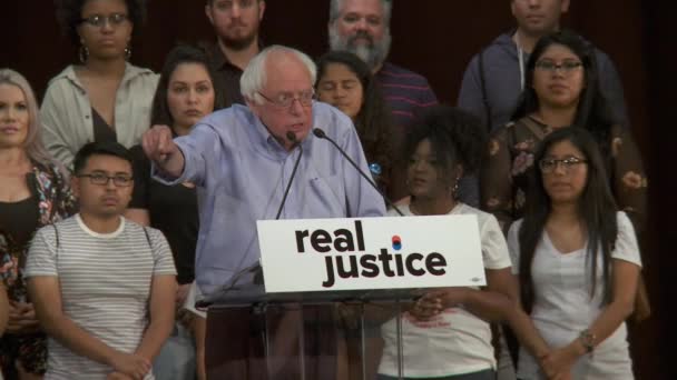 Bernie Sanders Motiva Gli Elettori Cambiare Giugno 2018 Rally Giustizia — Video Stock