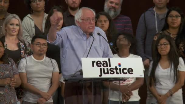 Bernie Sanders Says African Americans Latinos Native Americans Disproportionately Jailed — Stock Video