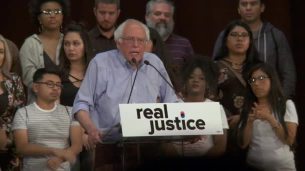 Bernie Sanders Insta Apoiar Jovens Nação Junho 2018 Rally Justice — Vídeo de Stock