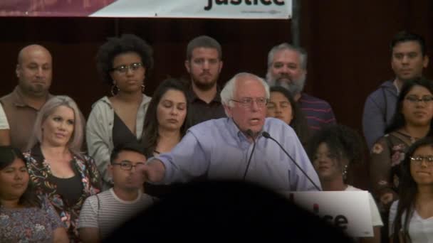 Bernie Sanders Dice Que Crisis Asunto Criminal Junio 2018 Mitin — Vídeo de stock