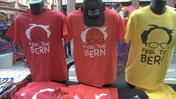Mercadoria Bernie Sanders Venda Junho 2018 Rally Justice Centro Los — Vídeo de Stock