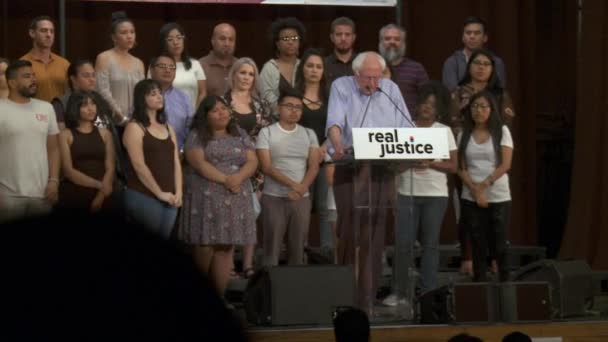 Bernie Sanders Mluví Reformě Oddělení Policie Června 2018 Rally Spravedlnost — Stock video