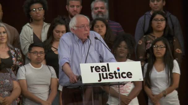 Bernie Sanders Říká Vražda Státem Nekulturní Června 2018 Rally Spravedlnost — Stock video