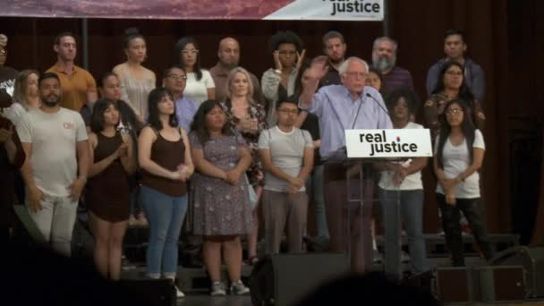 Bernie Sanders Comments Police Brutality June 2Nd 2018 Rally Justice — Stock Video