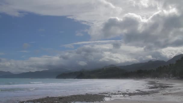 Palawan Coast Sky Prachtige Schilderachtige Achtergrond Buurt Van Puerto Princesa — Stockvideo