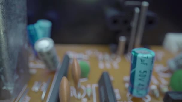 Macro Circuits Fly Filmische Extreme Close Ecu Vliegen Door Een — Stockvideo