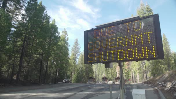 Yosemite Milli Parkı Gün Aralık 2018 Kısmi Hükümet Kapatma Üzerine — Stok video