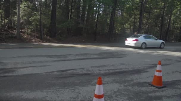 Warnschild Beim Einfahren Von Autos Den Yosemite Nationalpark Tage Des — Stockvideo