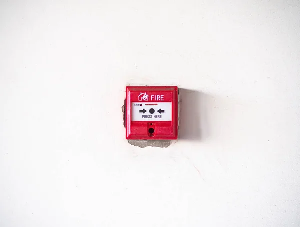 Yangın Alarm Düğmesini Boş Duvar — Stok fotoğraf