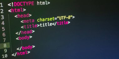 Html kodu yakın çekim