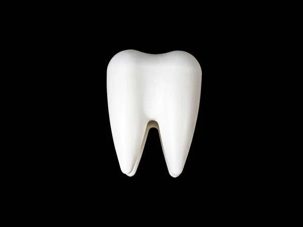 Dente Isolato Sfondo Nero Con Percorso Ritaglio — Foto Stock