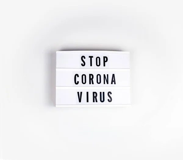 Stop Corona virus banner on white background