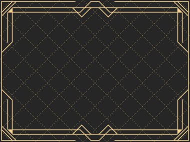 Art deco çerçeve. Klasik doğrusal sınır. Davetiyeler, broşürler ve tebrik kartları için bir şablon tasarla. 1920 'lerin tarzı - 1930' lar. Vektör illüstrasyonu