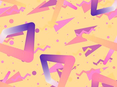 Sıvı renk şekil seamless modeli. Geometrik öğeleri memphis, 80 lerin tarzı. Modern renkli nesneleri. Vektör çizim