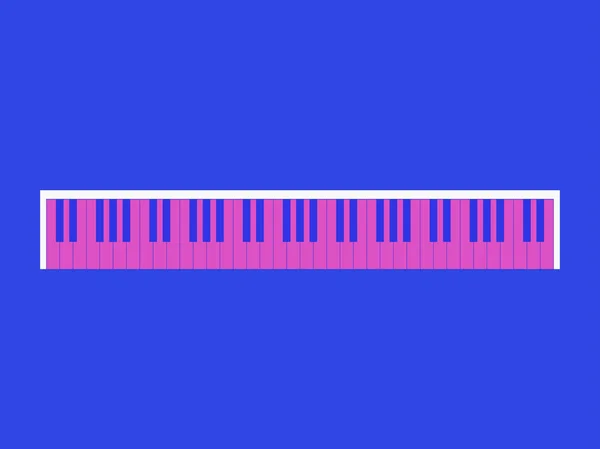 Chaves Piano Estilo Retro Cores Rosa Azul Vista Cima Ilustração — Vetor de Stock