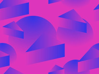 Retro Fütürizm seamless modeli. Geometrik öğeleri memphis 80 tarzı. Synthwave retro arka plan. Retrowave. Vektör çizim