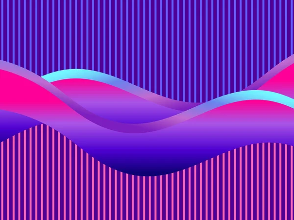 Flüssige Welle Violette Farbe Moderner Trendhintergrund Synthwave Futuristischen Hintergrund Rückblickend — Stockvektor