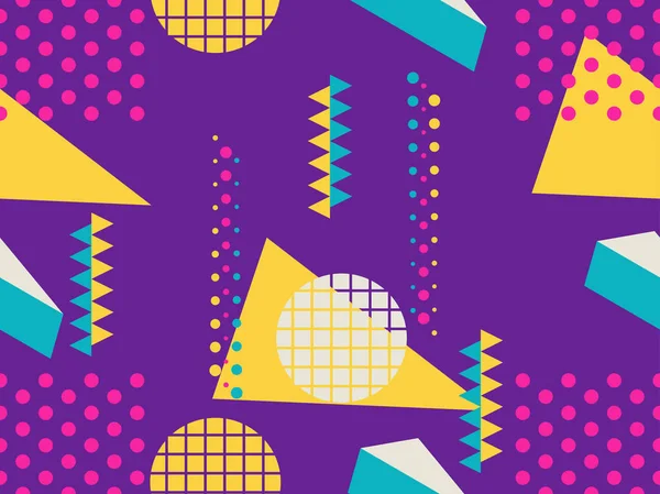 Memphis seamless modeli. Geometrik öğeleri memphis 80 tarzı. Bauhaus retro. Vektör çizim.