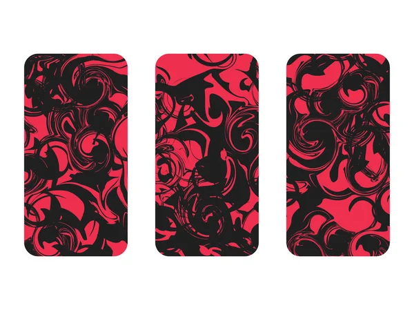 Phone Case Set Marbling Pattern Set Marbled Paper Watercolor Grunge — Stock Vector