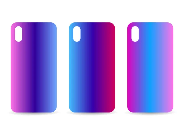 Phone Case Set Gradient Backgrounds Blurred Shades Vector Illustration — Stock Vector