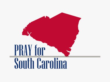 Güney Carolina için dua ediyorum. Kasırga, doğal afet. Fırtına uyarısı. Vektör çizim