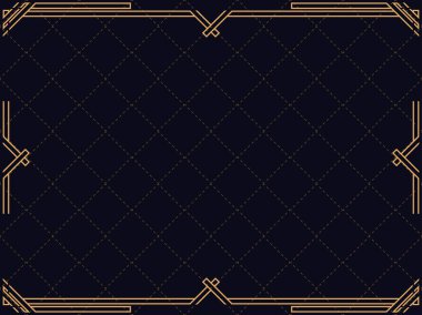 Art deco çerçeve. Klasik doğrusal sınır. Davetiyeler, broşürler ve tebrik kartları için bir şablon tasarla. 1920 'lerin tarzı - 1930' lar. Vektör illüstrasyonu