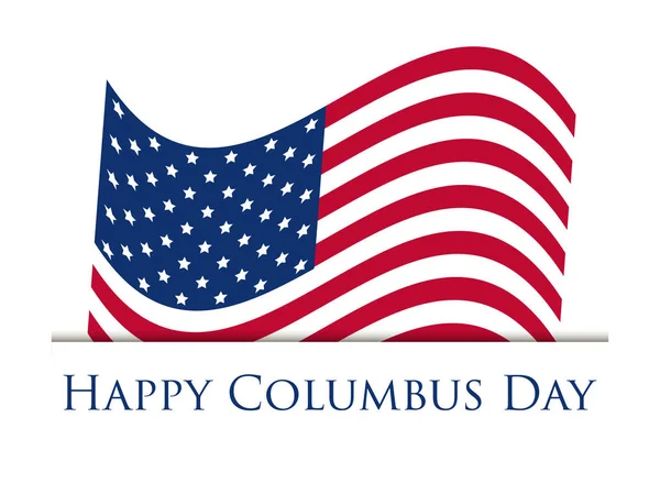 Día Colón Descubridor América Bandera Vacaciones Con Bandera Nacional Los — Vector de stock