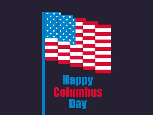Columbus Day Discoverer America Holiday Banner United States National Flag — Stock Vector
