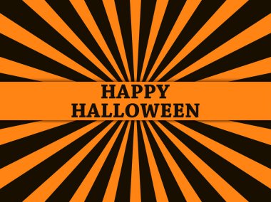 Ekim 31, tatil tebrik kartı arka plan ışınları ile Cadılar Bayramın kutlu olsun. Vektör çizim