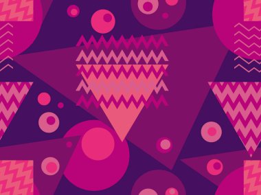 Memphis seamless modeli. Geometrik öğeleri memphis 80'li yılların tarzında. Retro arka plan. Vektör çizim