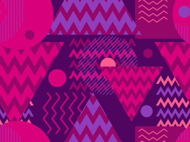 Memphis seamless modeli. Geometrik öğeleri memphis 80'li yılların tarzında. Retro arka plan. Vektör çizim