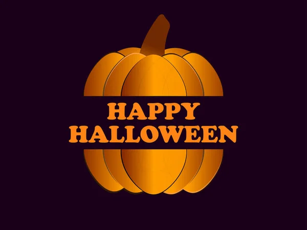 Happy Halloween Oktober Holiday Gratulationskort Med Pumpa Festlig Bakgrund Vektorillustration — Stock vektor