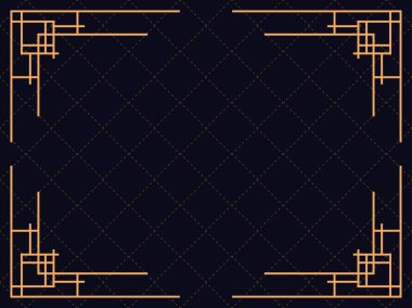 Art deco çerçeve. Klasik doğrusal sınır. Davetiyeler, broşürler ve tebrik kartları için bir şablon tasarla. 1920 'lerin tarzı - 1930' lar. Vektör illüstrasyonu