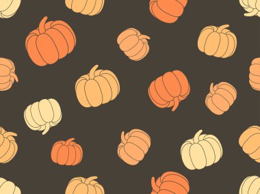 Kabak ile Seamless modeli. Cadılar Bayramı dekorasyon. Sonbahar arka plan için belgili tanımlık tatil. Vektör çizim