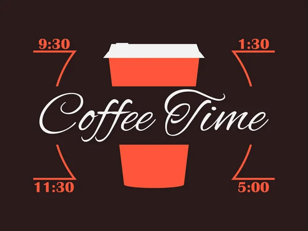 Czas Kawy Filiżanka Kawy Infografiki Plakat Ilustracja Wektorowa — Wektor stockowy