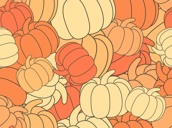 Modèle Sans Couture Avec Des Citrouilles Décoration Halloween Fond Automne — Image vectorielle