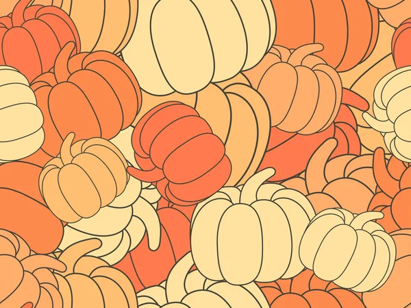 Patrón Sin Costuras Con Calabazas Decoración Halloween Fondo Otoño Para — Archivo Imágenes Vectoriales